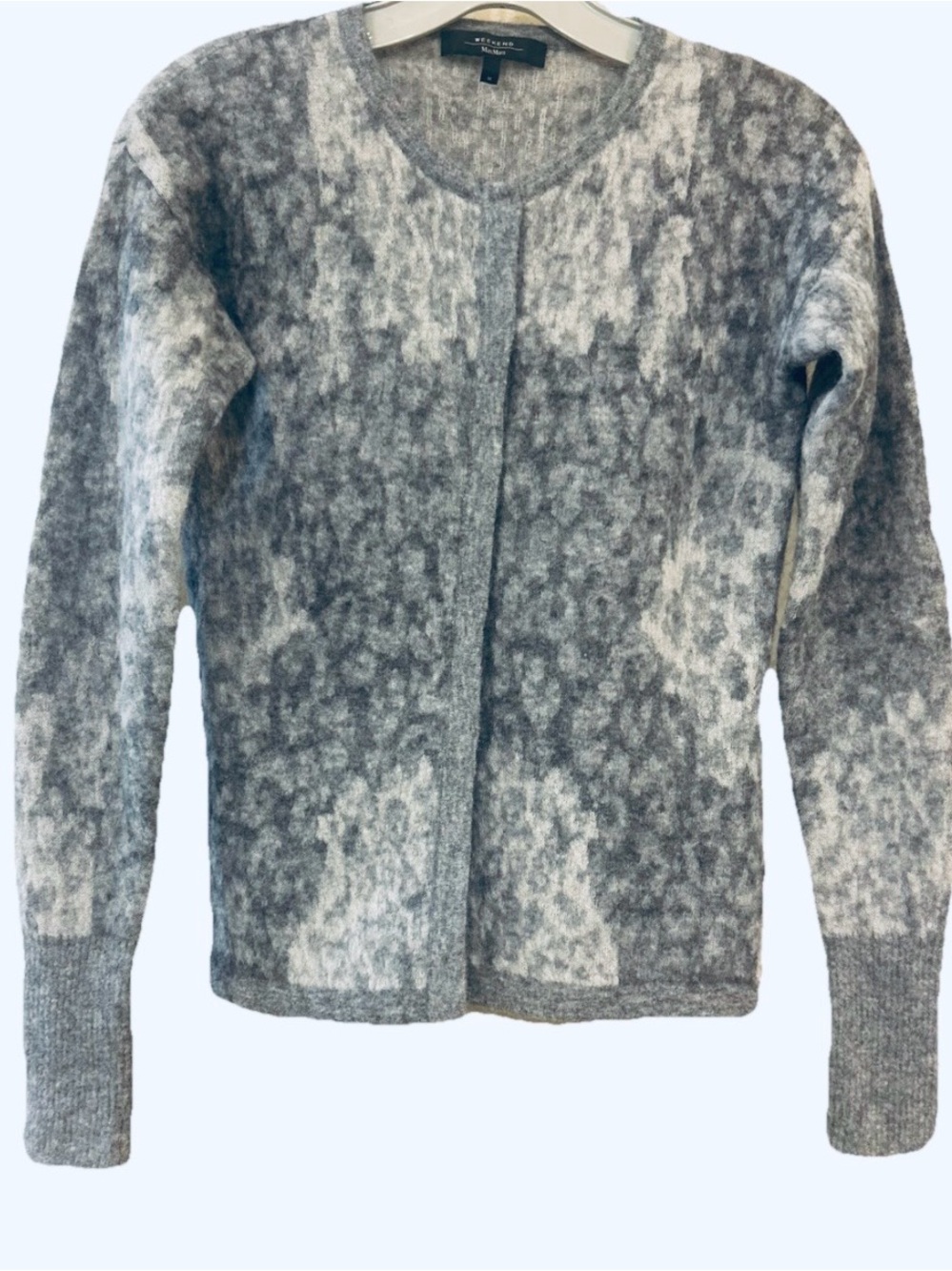 Weekend Max Mara Gray and Cream Crewneck Sweater
